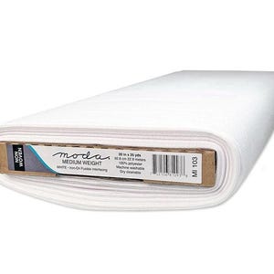 Moda Fabrics Fusible Medium Weight Nonwoven 20" Garment Interfacing by the Quarter Yard MI-103