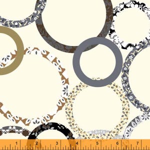 Fabric Windham Natural Patchwork Rings 108" Quilt Back by the Quarter Yard 52928W-1