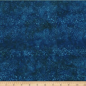 Fabric Hoffman Navy Abstract Dots Deep Sea Blue Bali Batiks by the Quarter Yard X2613-19