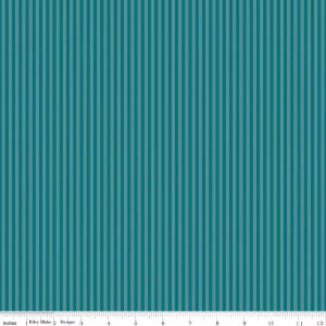 Fabric Riley Blake Basics Teal 1/8" Tonal Stripes by the Quarter Yard C500-TEAL