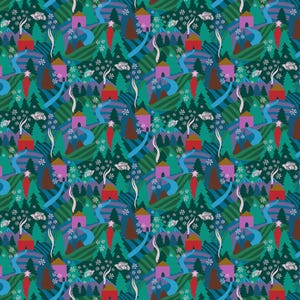 Fabric Anna Maria Textiles Evening Flurry Cozy Christmas by the Quarter Yard AMT161-75C