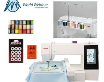 Janome Memory Craft 500E Embroidery Machine Plus Deluxe Bonus Kit