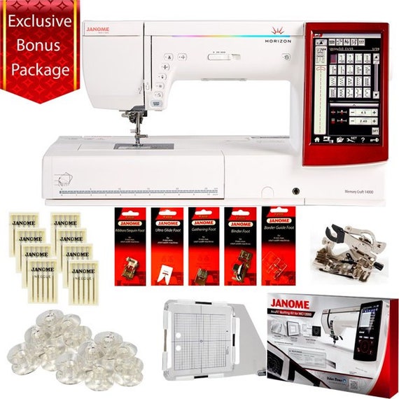 Janome Memory Craft Horizon 8200QCP Special Edition Sewing & Quilting Machine with Bonus Bundle