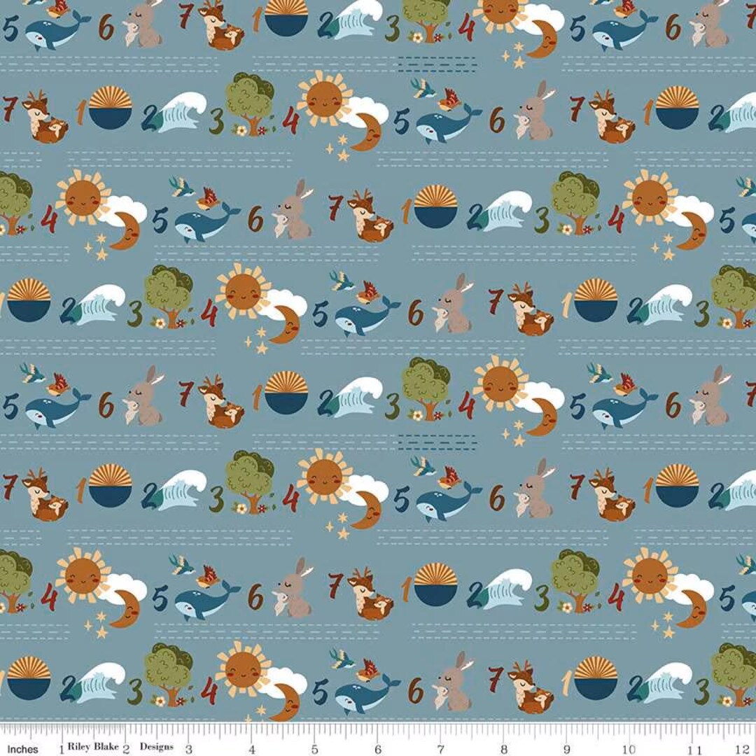 Fabric Riley Blake Sky Seven Days Created With Love by the Quarter Yard ...