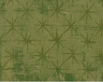 Fabric Moda Dark Green Grunge Seeing Stars by the Quarter Yard 30148-51