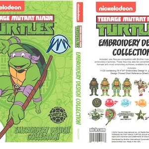 Brother SANICKNT Nickelodeon Teenage Mutant Ninja Turtles PES Machine Embroidery Designs CD
