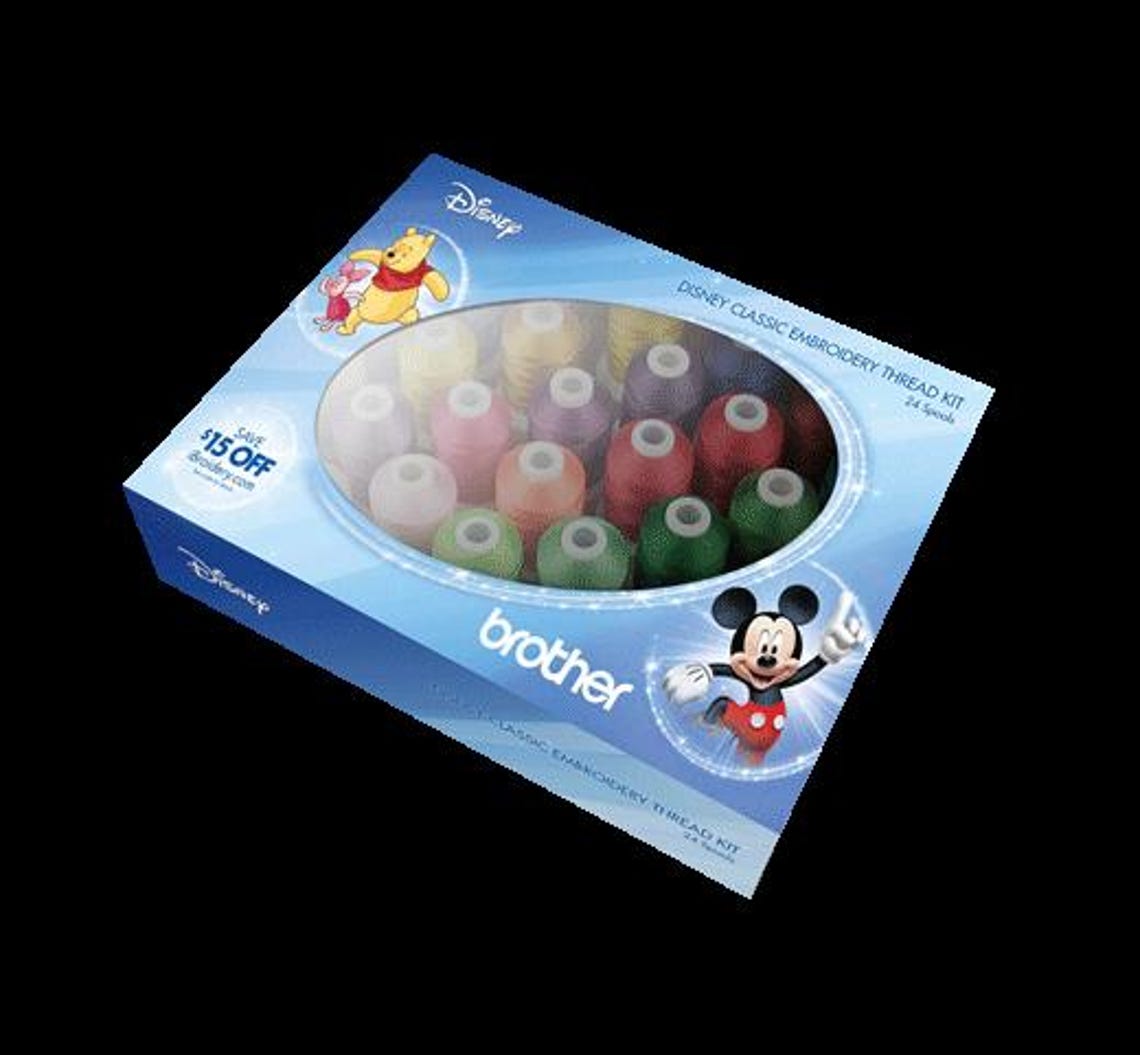 Brother Disney Classic 24 Spool Embroidery Thread Kit ETPDISCL24 - Etsy