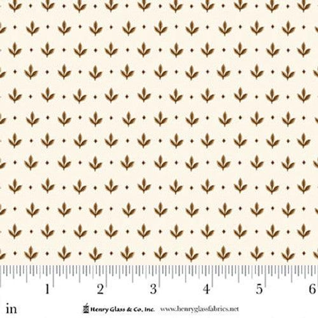 Fabric Henry Glass Cream Fallen Leaves Pennyberry Farm by the Quarter ...
