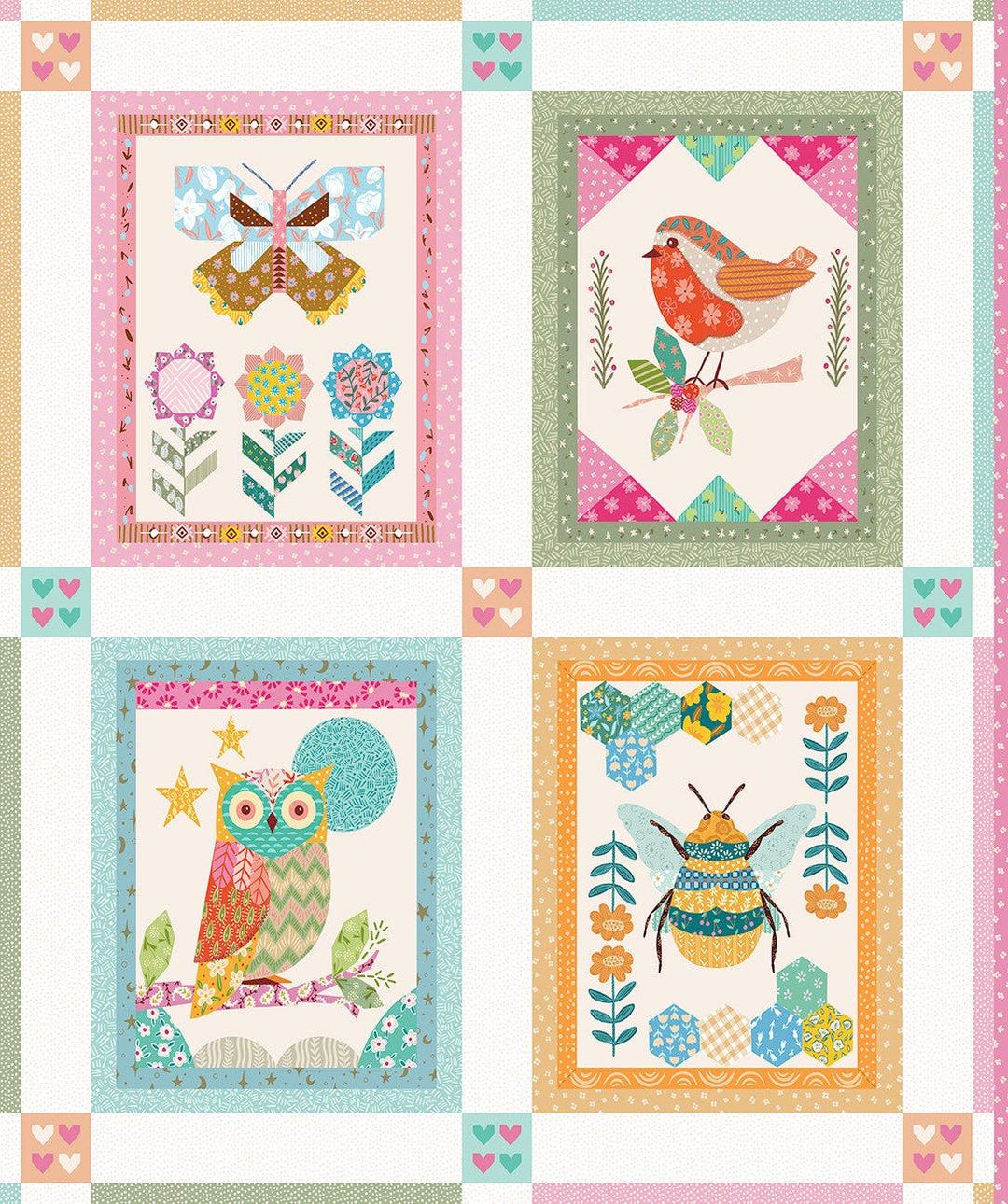 Fabric P & B Textiles Things With Wings Quilting Panel TWWI5997-PA - Etsy