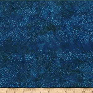 Fabric Hoffman Navy Abstract Dots Deep Sea Blue Bali Batiks by the Quarter Yard X2613-19