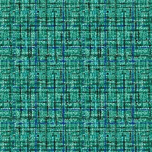 May include: A teal and green plaid pattern with a speckled texture. The design features intersecting lines in black and blue, creating a grid-like structure. The overall effect is a textured, abstract design.
