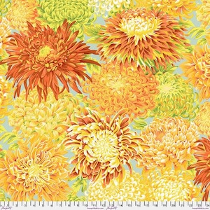 Fabric FreeSpirit Kaffe Collective Yellow Japanese Chrysanthemum by the Quarter Yard PJ41.YELLO