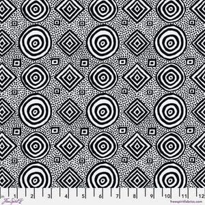 Fabric FreeSpirit Kaffe Collective White Good Vibrations by the Quarter Yard PWBM065.WHITE