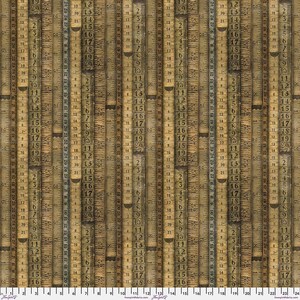 May include: A repeating pattern of vintage-style rulers in shades of brown and tan. The rulers are vertically aligned, with visible measurement markings and numbers. The design evokes a sense of craftsmanship and measurement.
