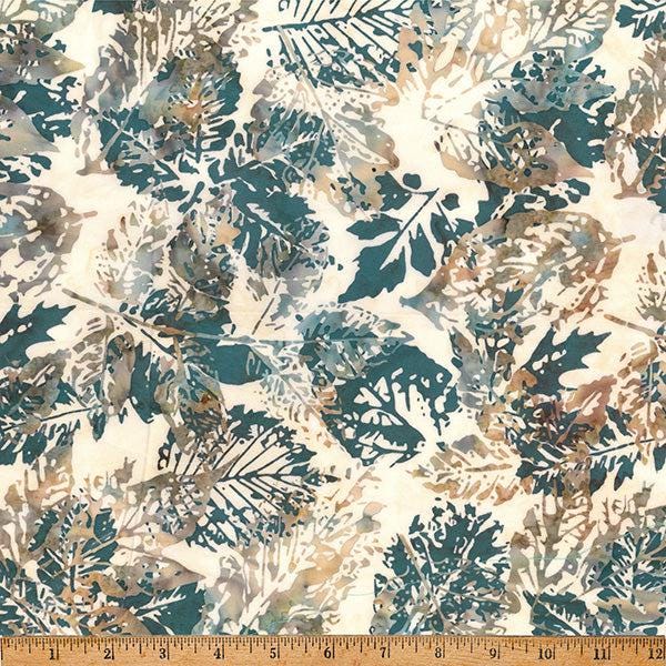 Fabric Hoffman Seaside Xray Leaves Clear Skies Bali Batiks by the Quarter Yard X2650-484