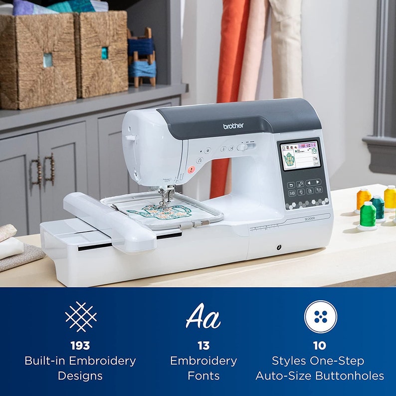 Brother SE2000 Computerized Sewing & Embroidery Machine LCD Etsy