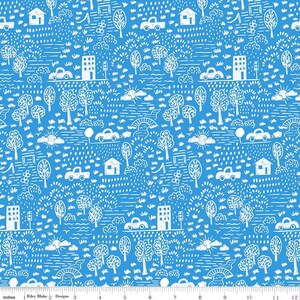 Fabric Riley Blake Blue Neighborhood Get Your Cray-on with Crayola by the Quarter Yard C15411-BLUE