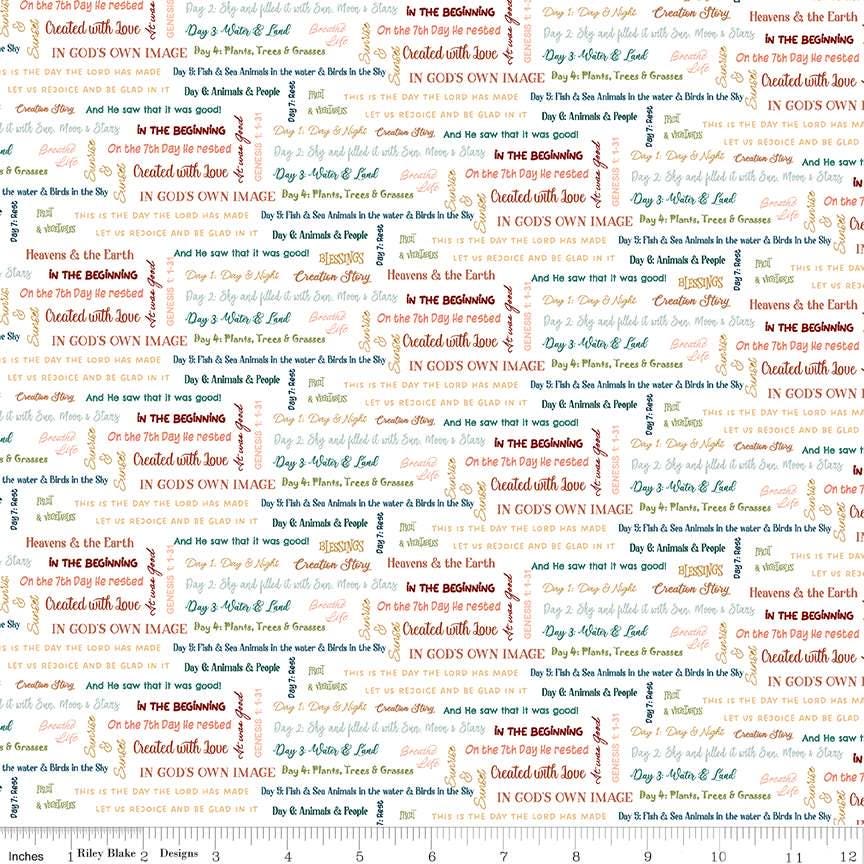 Fabric Riley Blake Ecru It is Written Created With Love by the Quarter ...