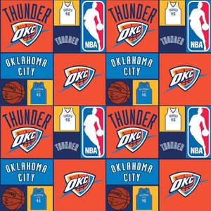 Fabric Camelot NBA Collection Oklahoma City Thunder Patch by the Quarter Yard 83OKC0001B