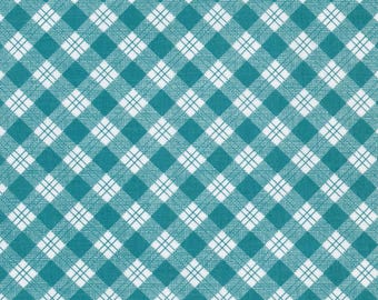 Fabric Riley Blake Teal Scarecrow Bee Plaids by the Quarter Yard C12020-TEAL
