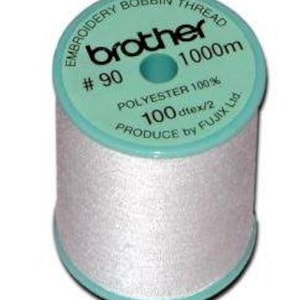 Brother EBTPE White 90 Weight Embroidery Bobbin Thread
