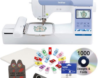 Brother PE900 5 X 7 Embroidery Machine W/ Full Color LCD Screen 13 Built-in  Lettering Fonts 193 Built-in Designs bonus Bundle 