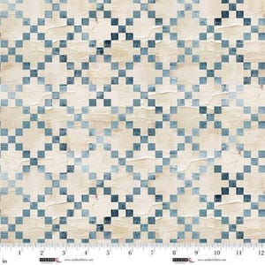 Fabric Studio E Cream Plaster 9 Patch Behind Blue Eyes by the Quarter Yard 8653-14
