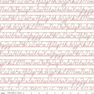 Fabric Riley Blake Red Penmanship Bee Backgrounds by the Quarter Yard C6388-RED