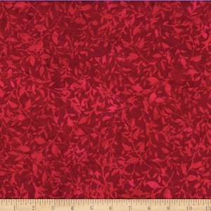 Fabric Hoffman Scarlet Leafy Ruby Red Bali Batiks by the Quarter Yard X2617-78