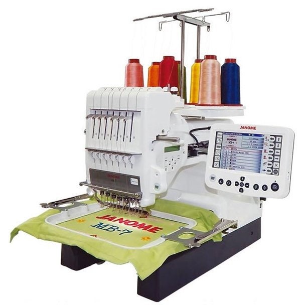 Janome MB 7 Seven Needle Embroidery Machine Plus Deluxe Bonus Kit