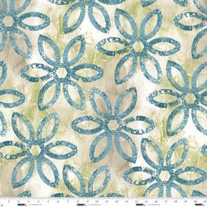 Fabric Studio E Teal Stencil Loops by the Quarter Yard 8272-11
