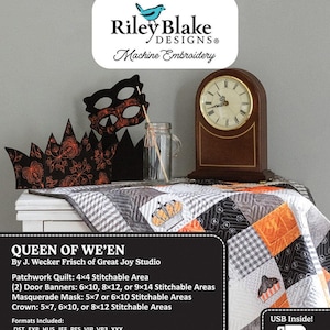 Riley Blake Designs Queen of We'en Machine Embroidery Projects USB ME149QW24R2