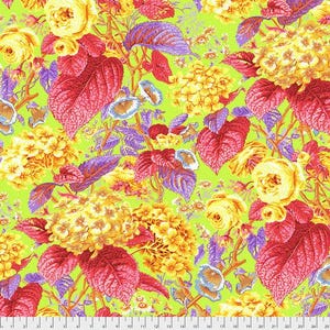 Fabric FreeSpirit Kaffe Collective Citrus Rose and Hydrangea by the Quarter Yard PWPJ097.CITRUS