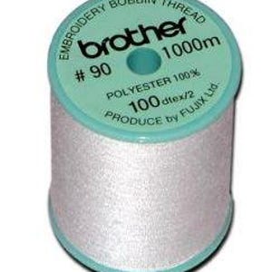 Brother EBTPE White 90 Weight Embroidery Bobbin Thread
