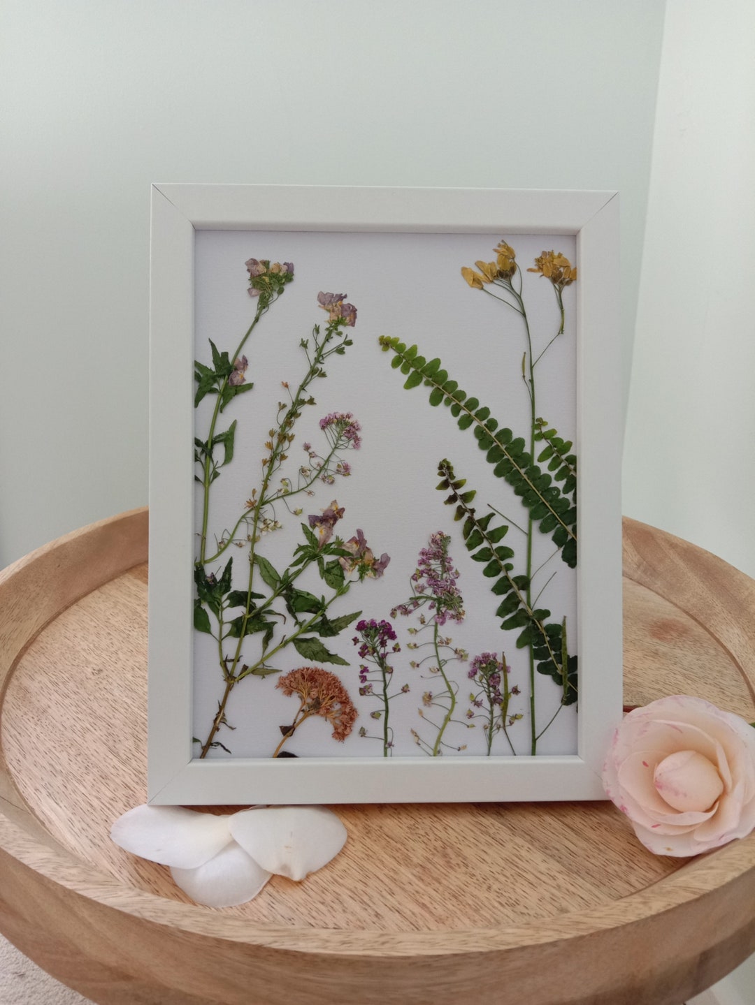 Pressed Dried Flower Wall Art Made of Real Flowers Cottage Etsy Australia