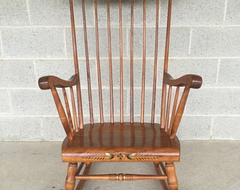 S. Bent Brothers Hitchcock Style Paint Decorated Rocking Chair shipping is NOT Free or 1 Dollar Etsy