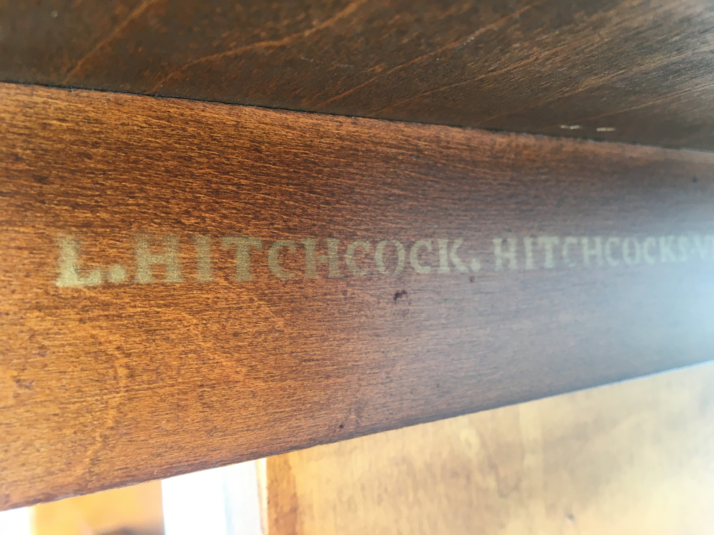 L. Hitchcock Furniture Riverton Finish 48 Maple Trestle Dining Table
