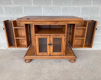 Broyhill Attic Heirlooms Distressed Oak Media Cabinet - TV Cabinet (Shipping is Not Free or 1 Dollar)