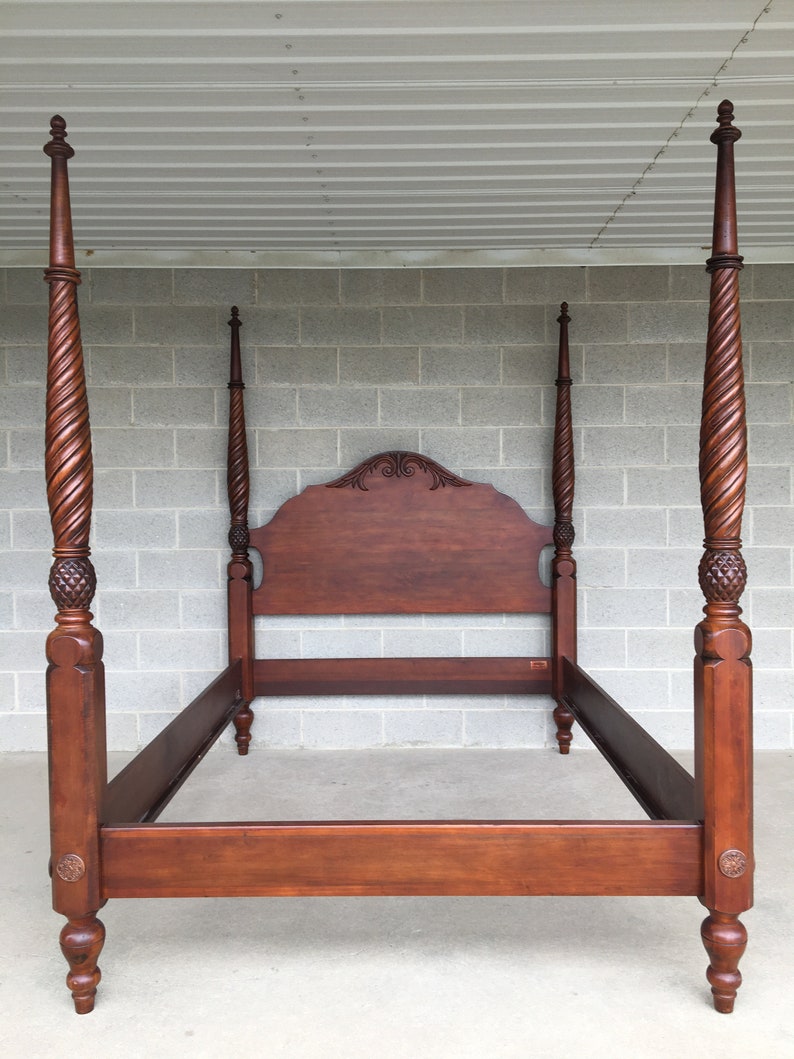 Ethan Allen British Classics Tester Queen Plantation Poster Bed Frame Shipping is NOT Free or 1 Dollar afbeelding 1