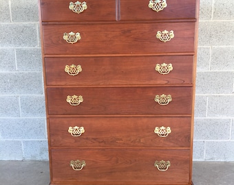 Stickley Cherry 6 Drawer Chippendale Style Bracket Foot Chest of Drawers (Shipping is Not Free or 1 Dollar)