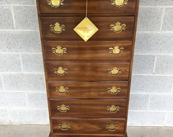 Statton Cherry 7 Drawer Chippendale Style Lingerie Chest (Shipping is Not Free or 1 Dollar)