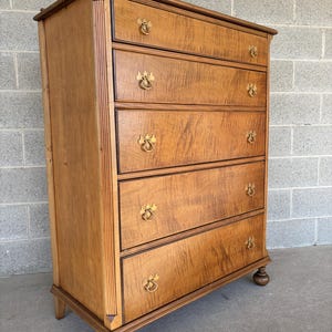Huntley Furniture Mahogany/Walnut Neoclassical Style 5 Drawer High Chest - Dresser (Shipping is Not Free or 1 Dollar)