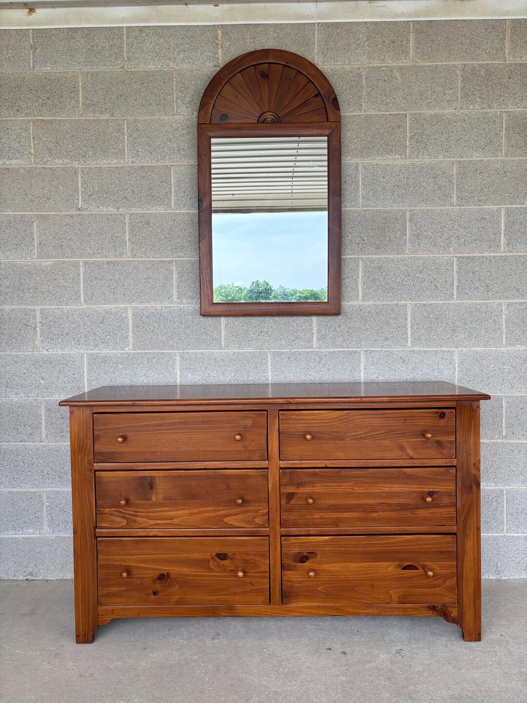 Ethan Allen Country Craftsman Shaker Style 6 Drawer Pine Dresser