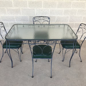 Woodard Style Vintage Wrought Iron 5 Piece Dining Set (Shipping is Not Free or 1 Dollar)