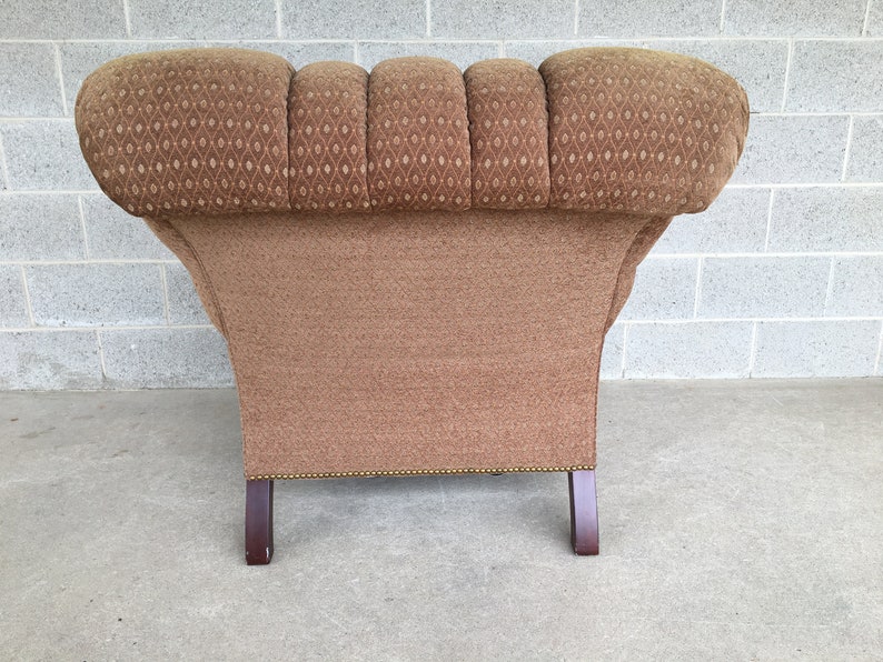 Stickley Leopold Tufted Fabric Upholstered Club Chair and Ottoman