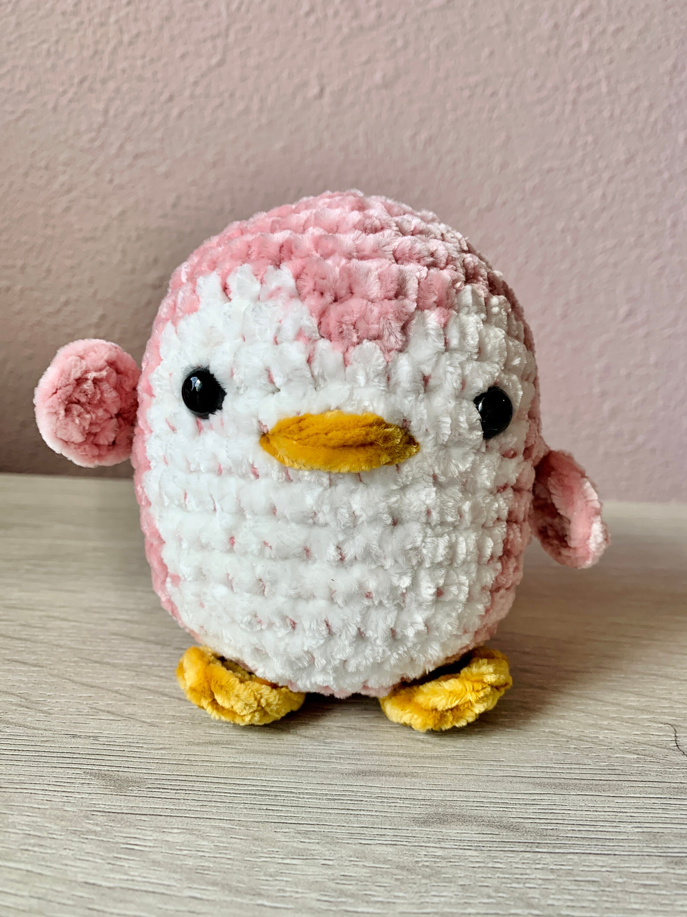 Amigurumi Velvet Penguin Plushie Soft Cuddly Stuffed Animal 4 Tall