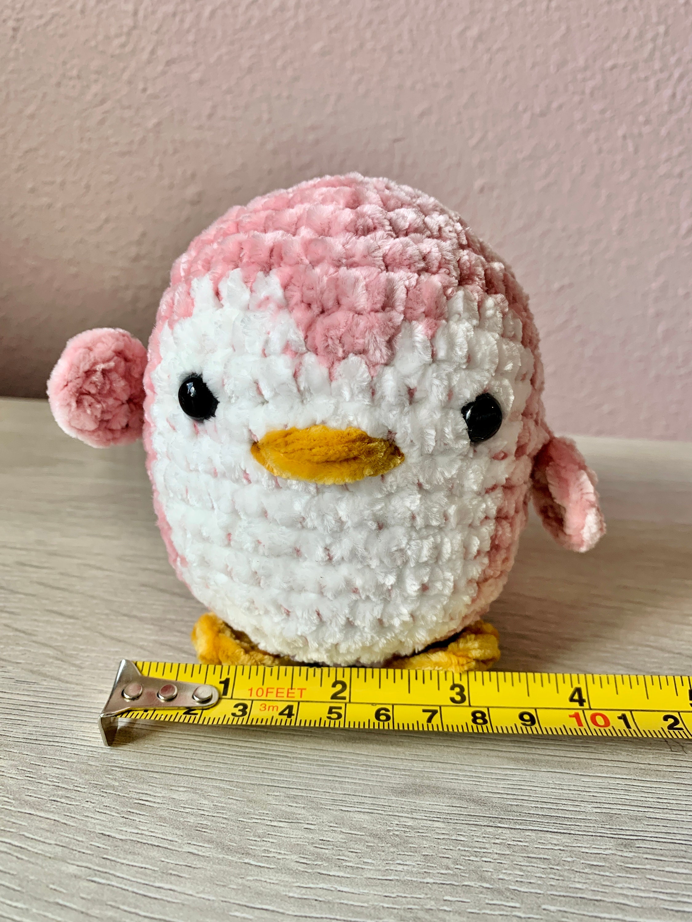 Amigurumi Velvet Penguin Plushie Soft Cuddly Stuffed Animal 4 Tall