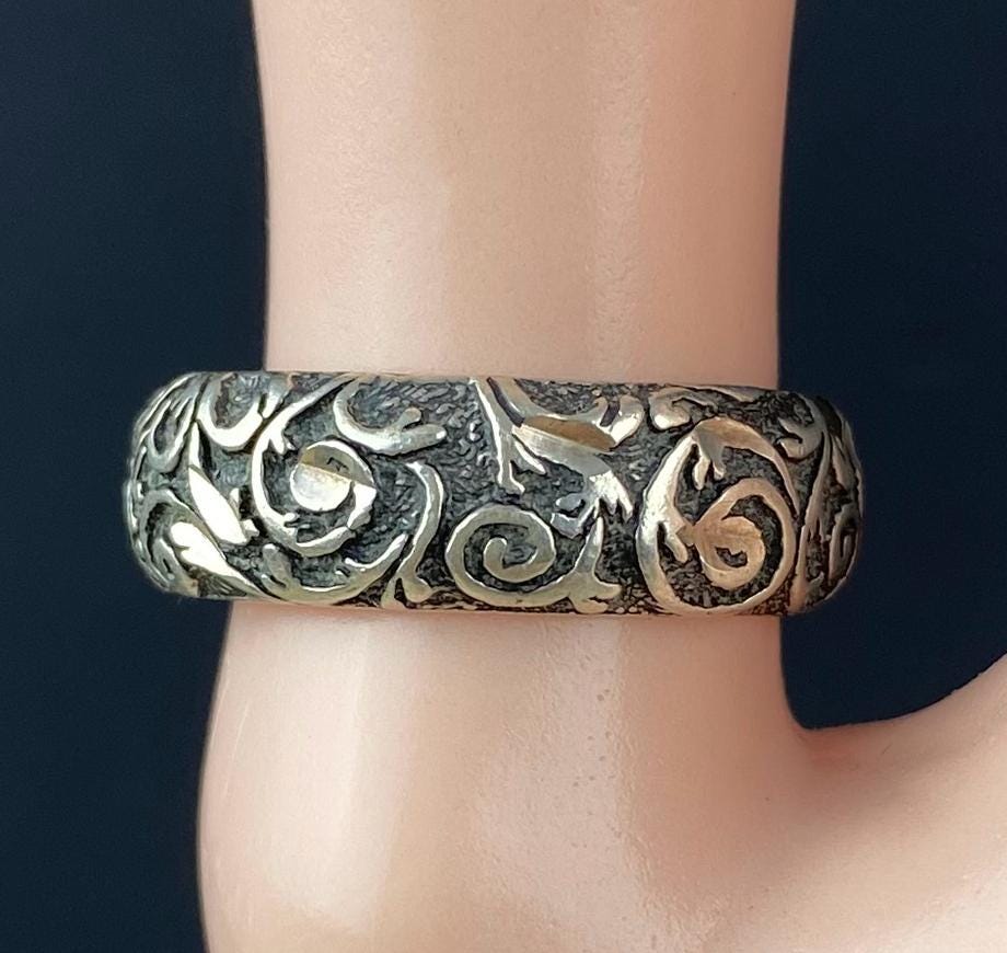 ヴィンテージ　ポイズンリング　フレンチ silver 925 iolom 退廃 N0802 Vintage Carolyn Pollack Relios Sterling Silver Handmade Band
