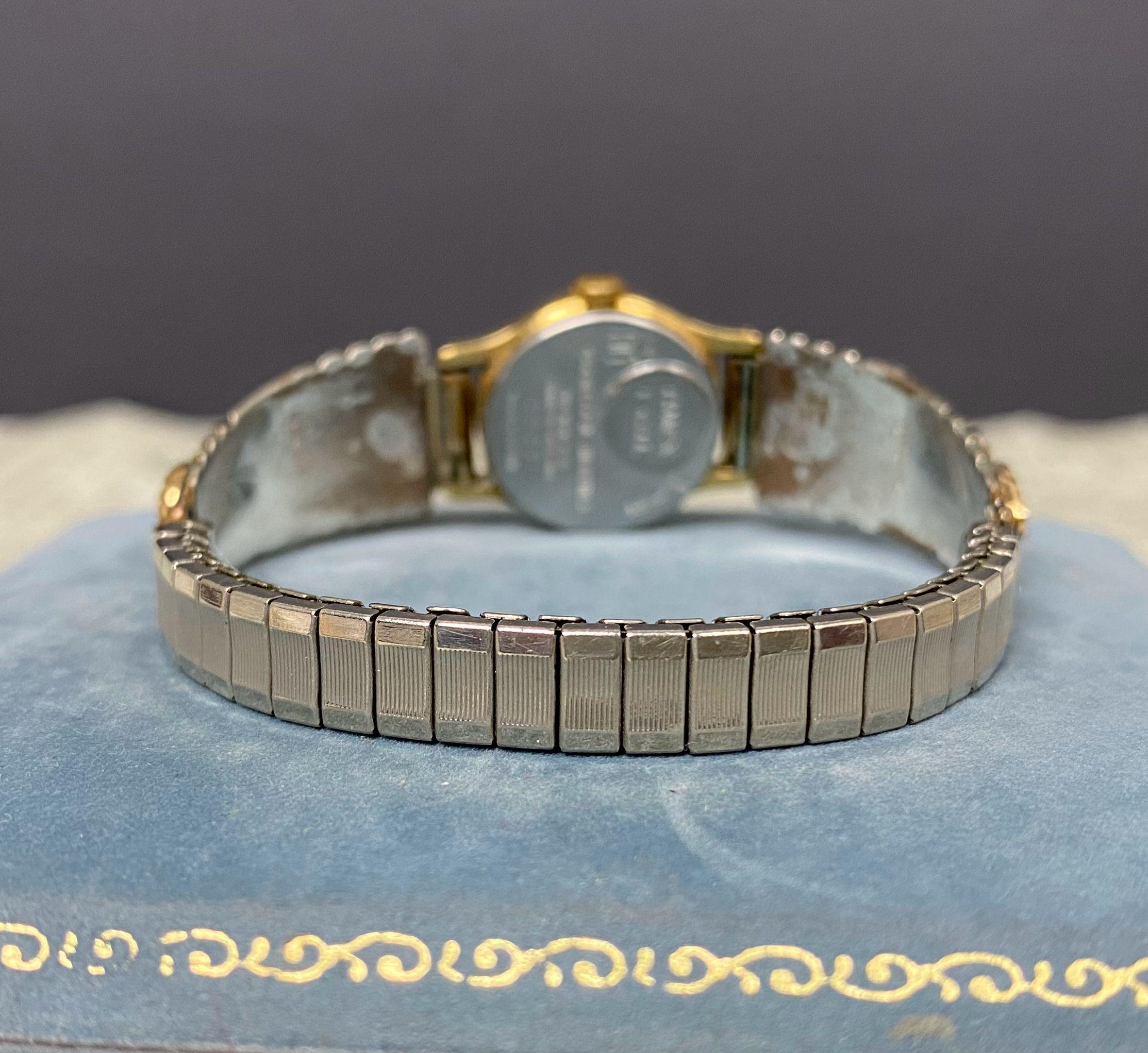W1416 Vintage Navajo Silver Feather Turquoise Timex Quartz  display picture 1