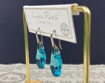 N0985 Vintage Swarovski Signed LARA ROES Galactic Crystal Blue